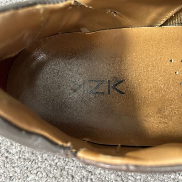 Kizik New York Mens Size 10 Brown Leather Comfort Slip On Low Shoes Used